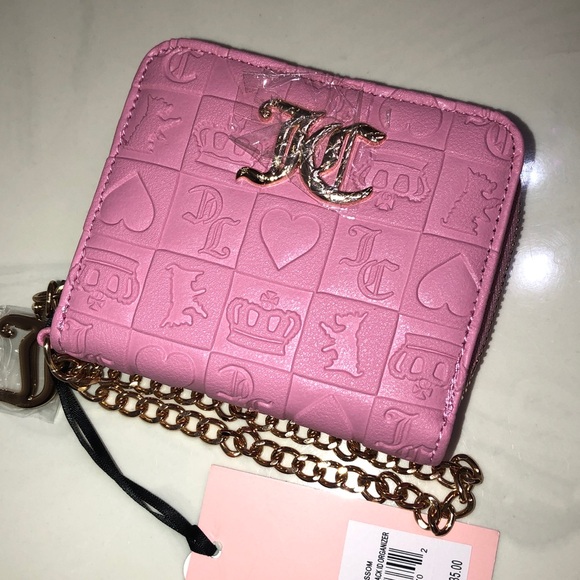 Juicy Couture Cherry Blossom Pretty Pop Small ZA Wallet Back ID Organizer NWT - Picture 15 of 16